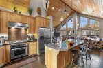 Aspen Lodge, Gas Range and Dual Appliances Outfit this Fantastic Kitchen